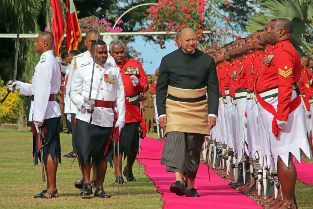 His Majesty King Tupou VI accorded with the Guard of Honour