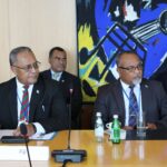 Minister for Foreign Affairs and External Trade, Honourable Sakiasi Ditoka, Permanent Secretary for Foreign Affairs and External Trade, Ambassador Solo Mara at the Ministerial Roundtable discussion on the “Future of the United Nations: Five Years from Now” on the margins of UNGA81.